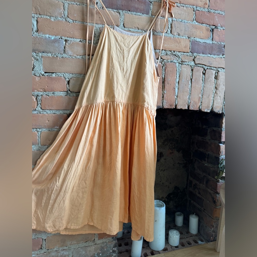 Elegant Peach Midi Dress